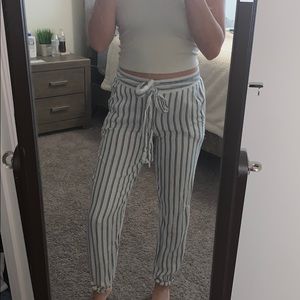 flowy striped pants with pockets